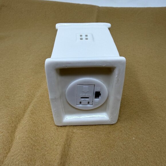 White Ceramic Village House Shaped Chimney Battery Operated Christmas Fairy - Picture 3 of 6